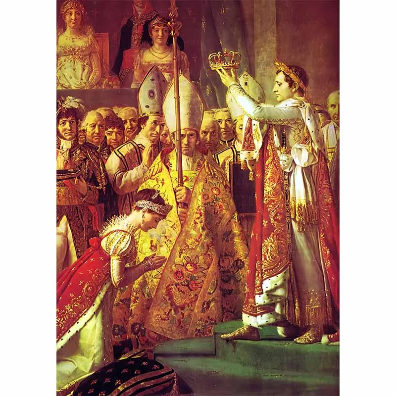 Rycerz i dama - plakat vintage reprodukcja żółty