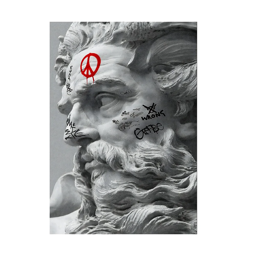 Plakat rzeźba antyczna street art Fioletowy