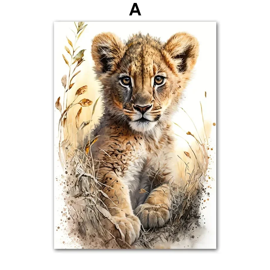 Safari zwierzęta – plakat dziecięcy na płótnie Biały