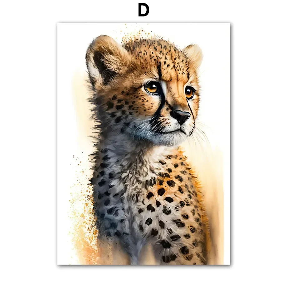 Safari zwierzęta – plakat dziecięcy na płótnie Burgundia