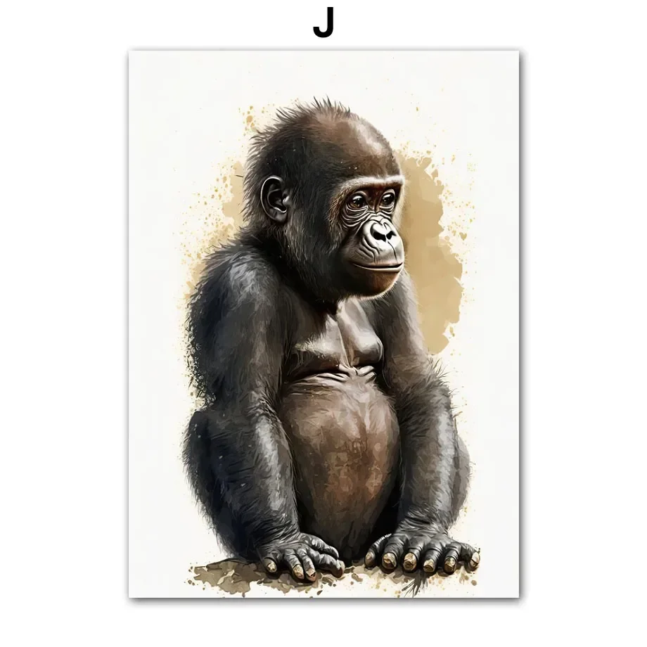 Safari zwierzęta – plakat dziecięcy na płótnie Czarny