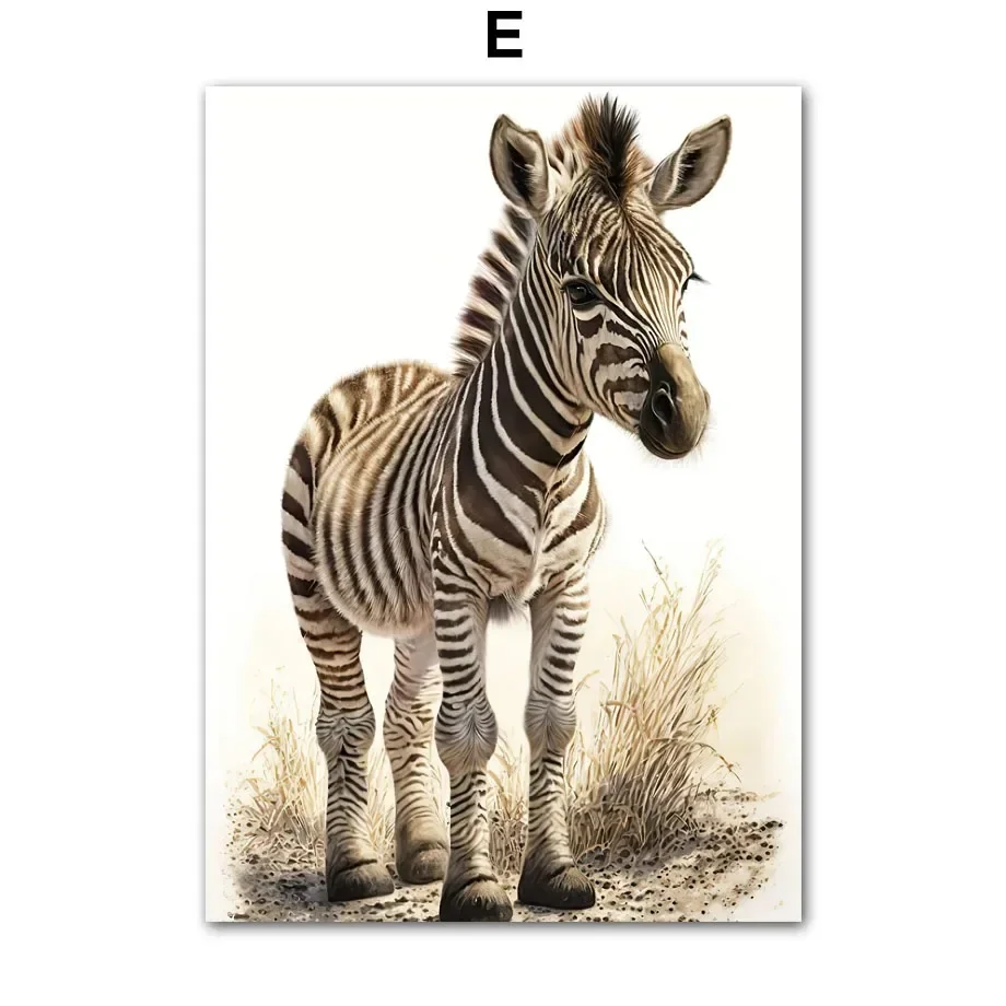 Safari zwierzęta – plakat dziecięcy na płótnie Fioletowy