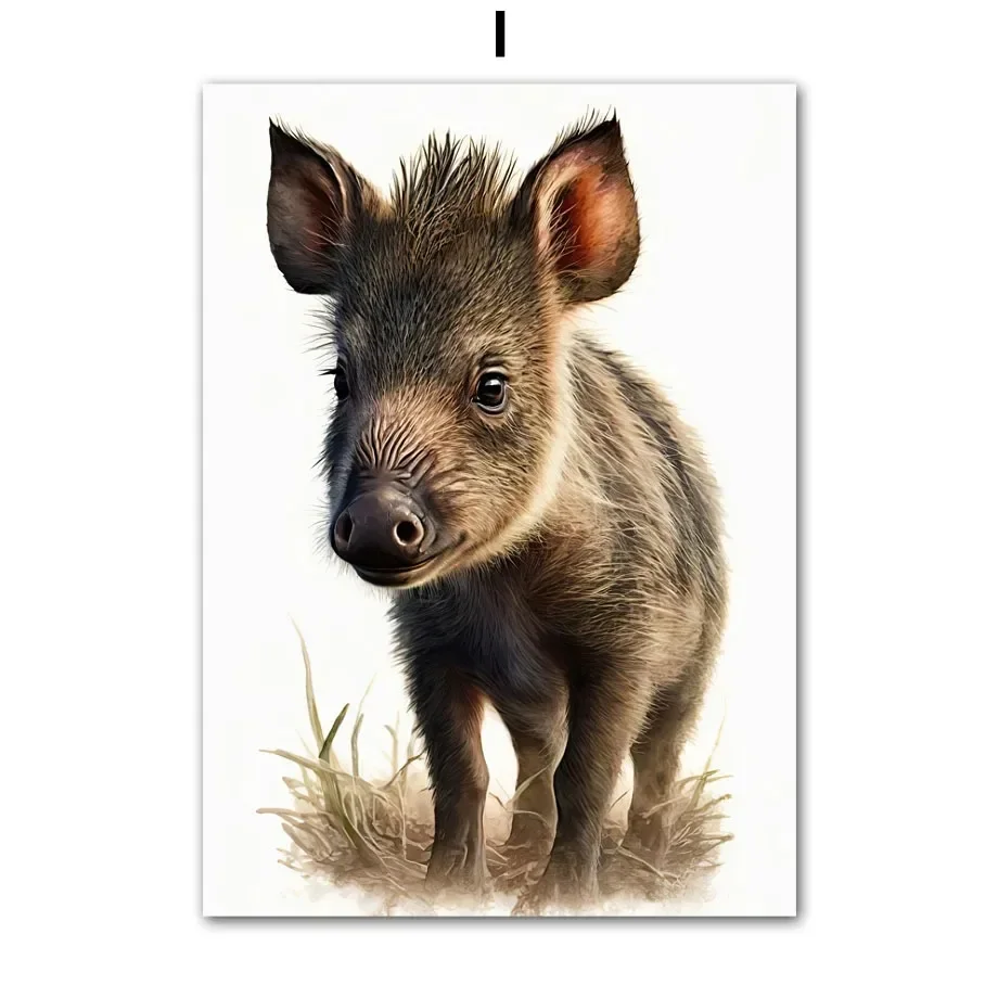 Safari zwierzęta – plakat dziecięcy na płótnie Granatowy