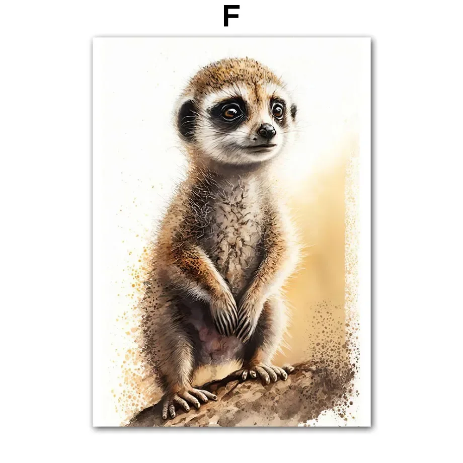 Safari zwierzęta – plakat dziecięcy na płótnie Jasnoszary