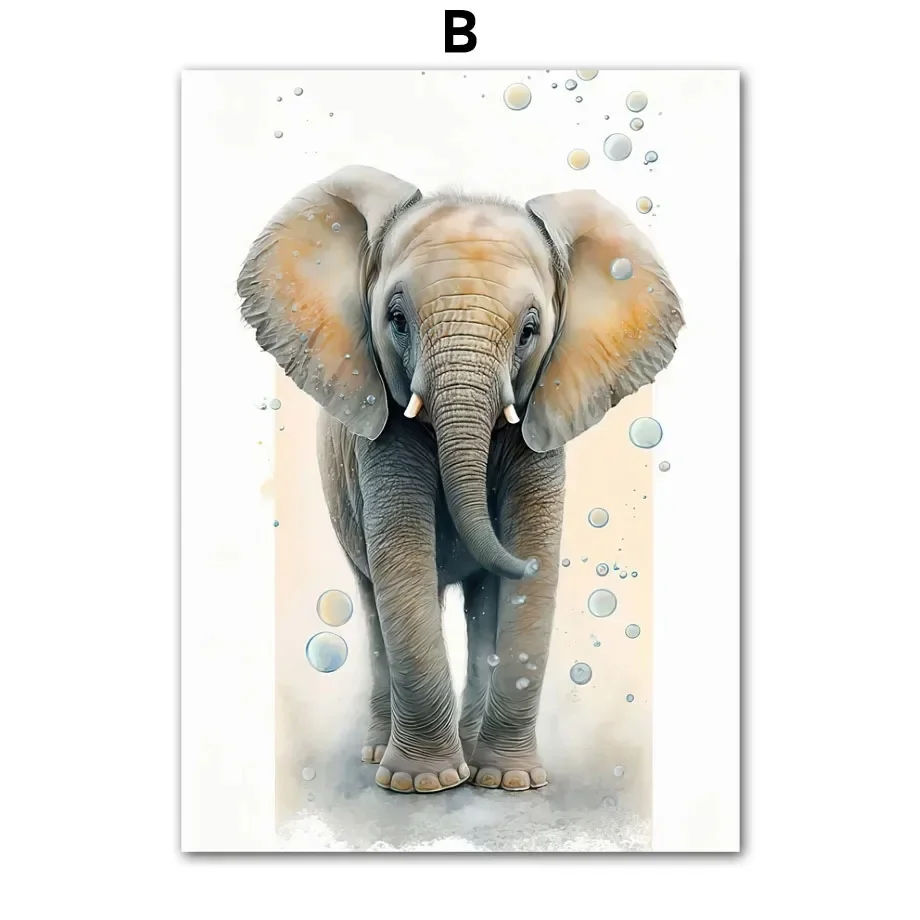 Safari zwierzęta – plakat dziecięcy na płótnie żółty