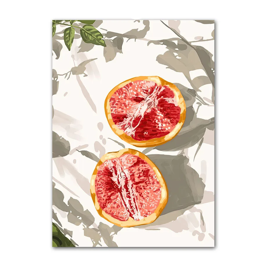 Plakat Santorini cytryny i kwiaty lato Królewski niebieski