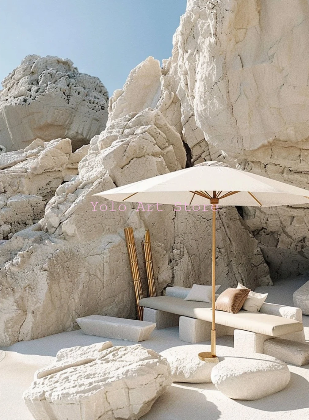 Plakat z Santorini w Grecji Zielony