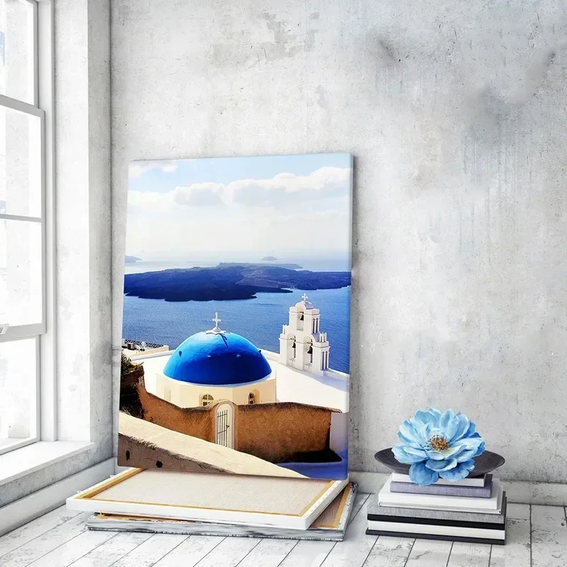 Santorini nad Morzem Śródziemnym Czerwony