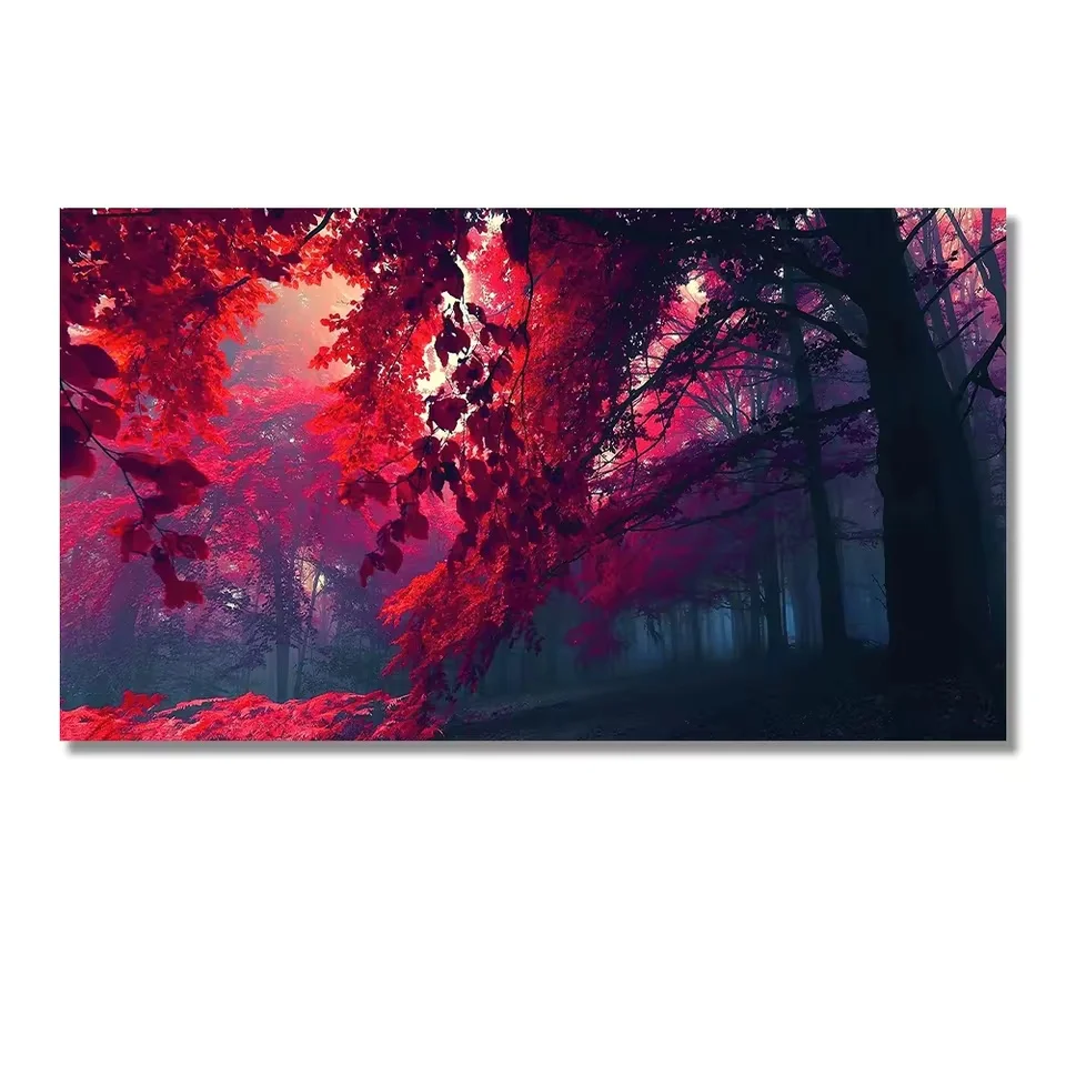 Plakat szkocki krajobraz z drzewem Jasnoszary
