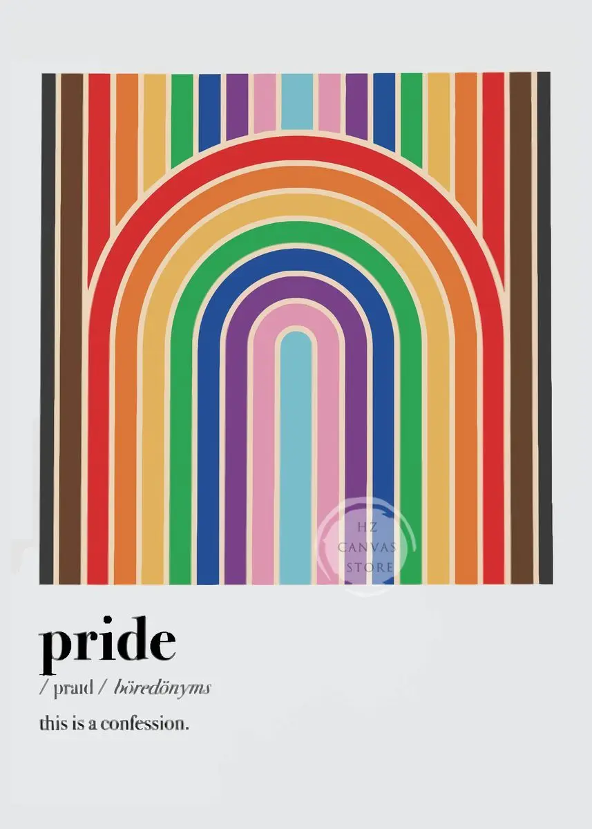 Plakat tęcza pride – abstrakcyjna kolorowa dekoracja Granatowy