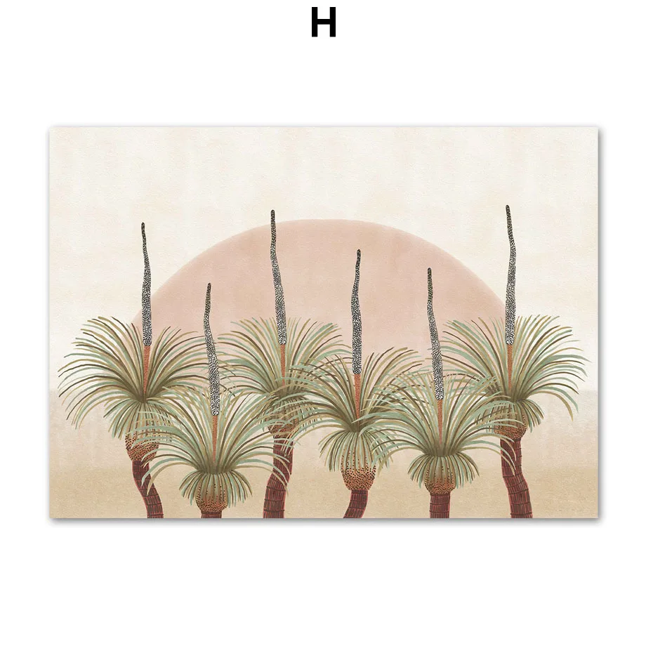 Plakat tropikalne palmy w stylu boho Czerwony