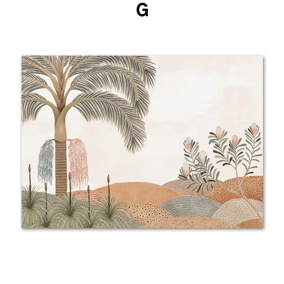 Plakat tropikalne palmy w stylu boho Fioletowy