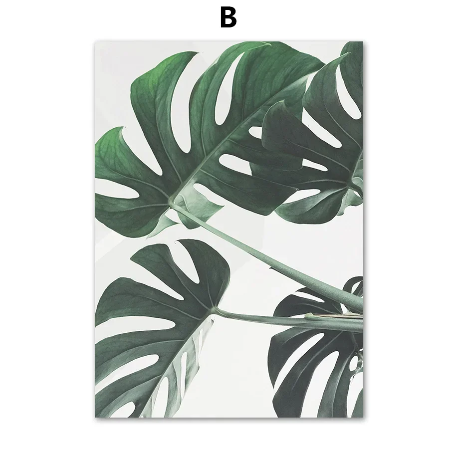 Plakat abstrakcyjny tulipan i monstera żółty