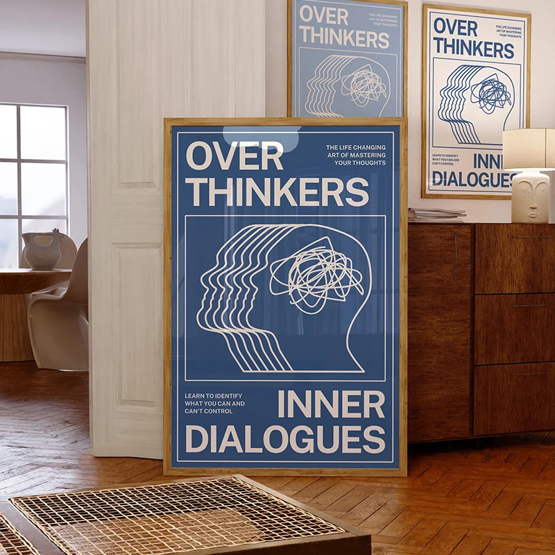 Overthinkers - nowoczesny plakat z napisem żółty