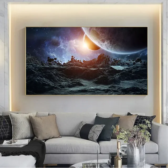 Plakat Układ Słoneczny - kosmos i planety Burgundia