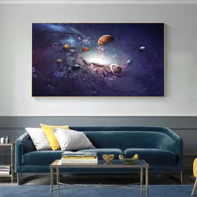 Plakat Układ Słoneczny - kosmos i planety Czerwony