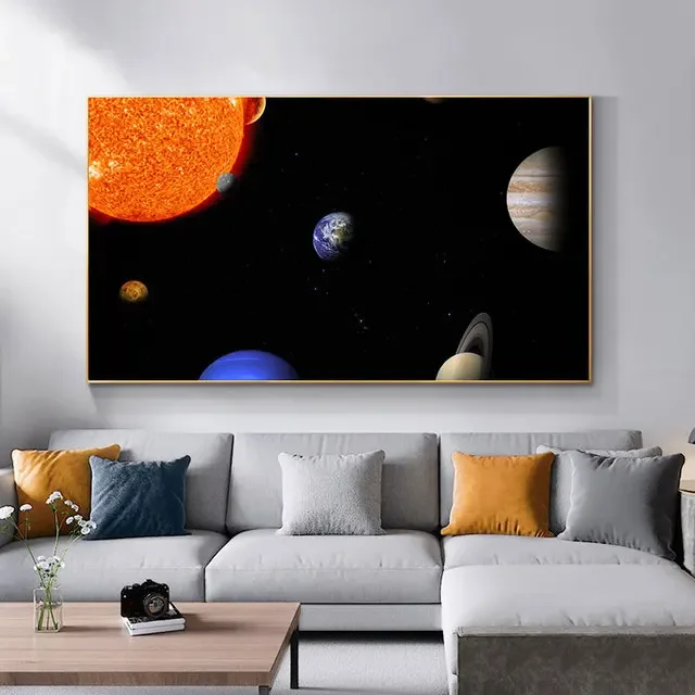 Plakat Układ Słoneczny - kosmos i planety Jasnozielony