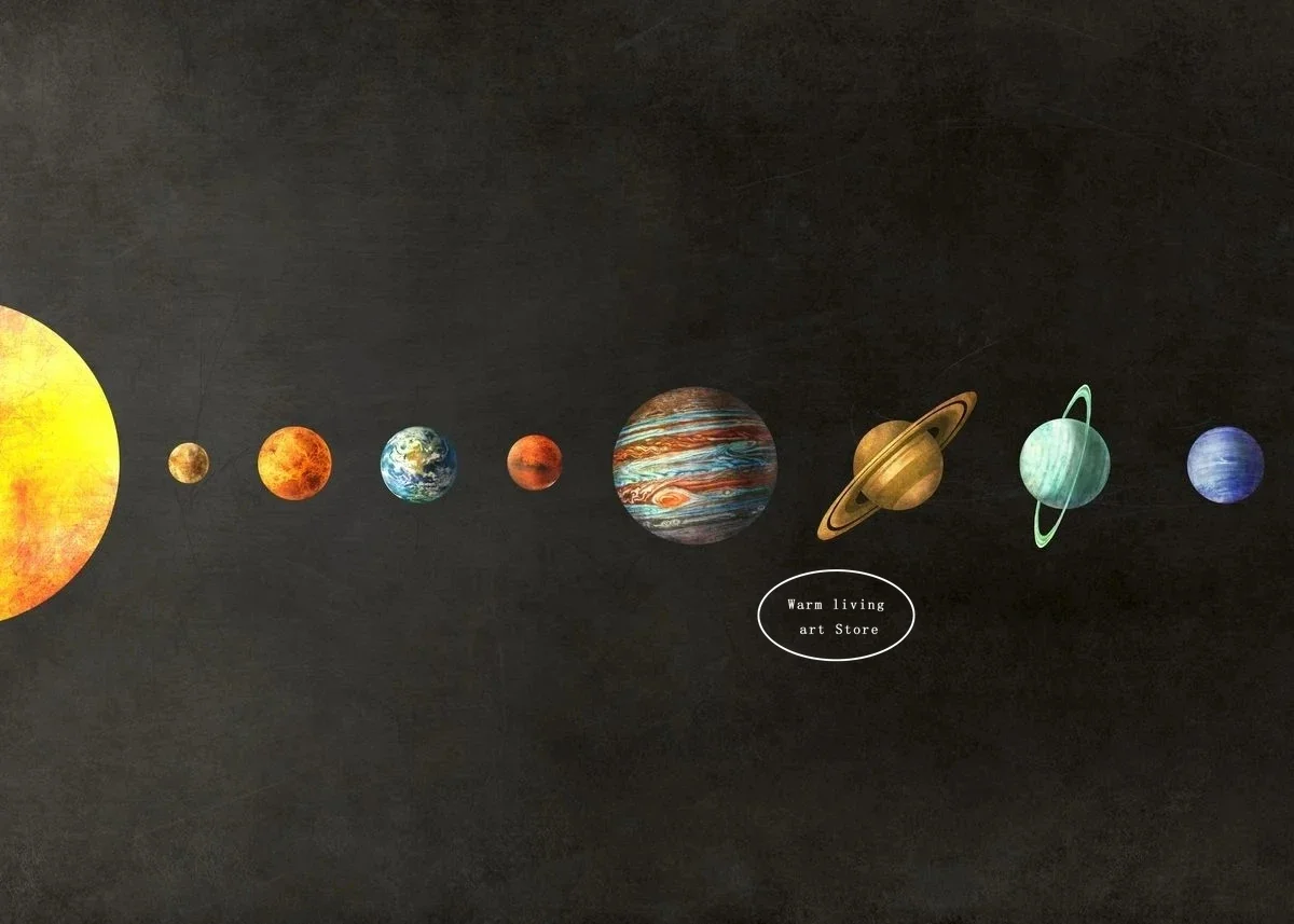 Plakat Uklad Sloneczny z planetami Czarny