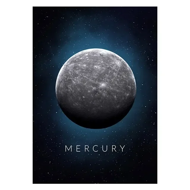 Plakat Układ Słoneczny - planety i kosmos Czerwony