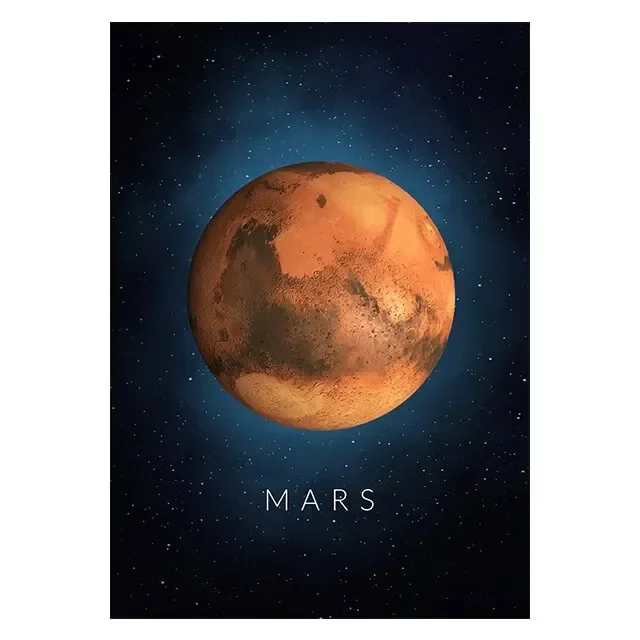 Plakat Układ Słoneczny - planety i kosmos żółty