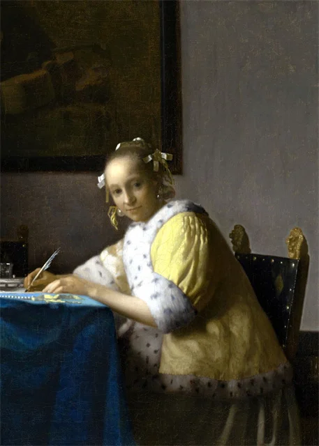 Plakat Vermeer Dziewczyna z perłą Jasnożółty