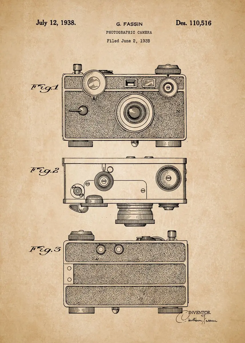 Plakat vintage aparaty fotograficzne Wielo
