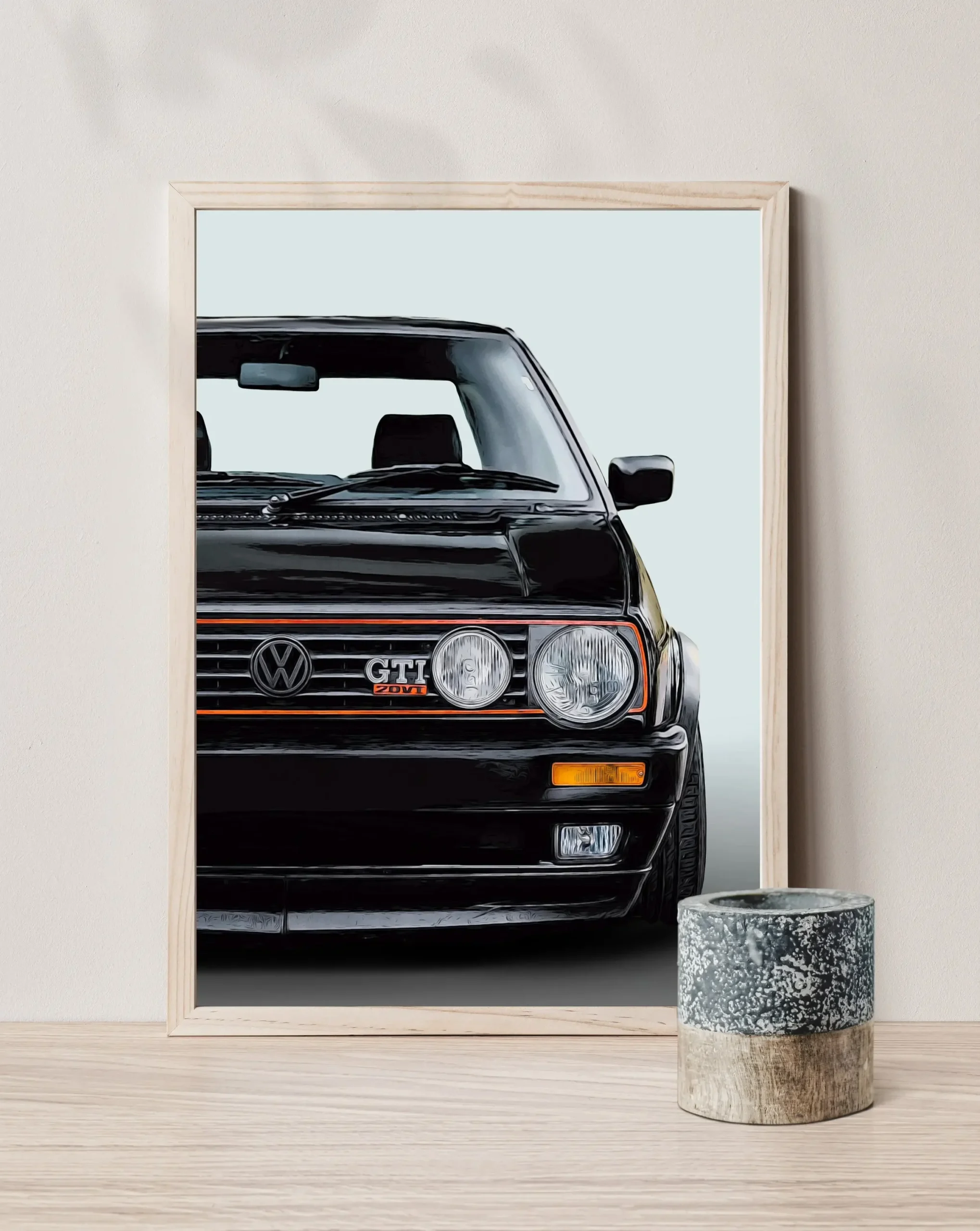 Vintage auto w stylu skandynawskim Biały