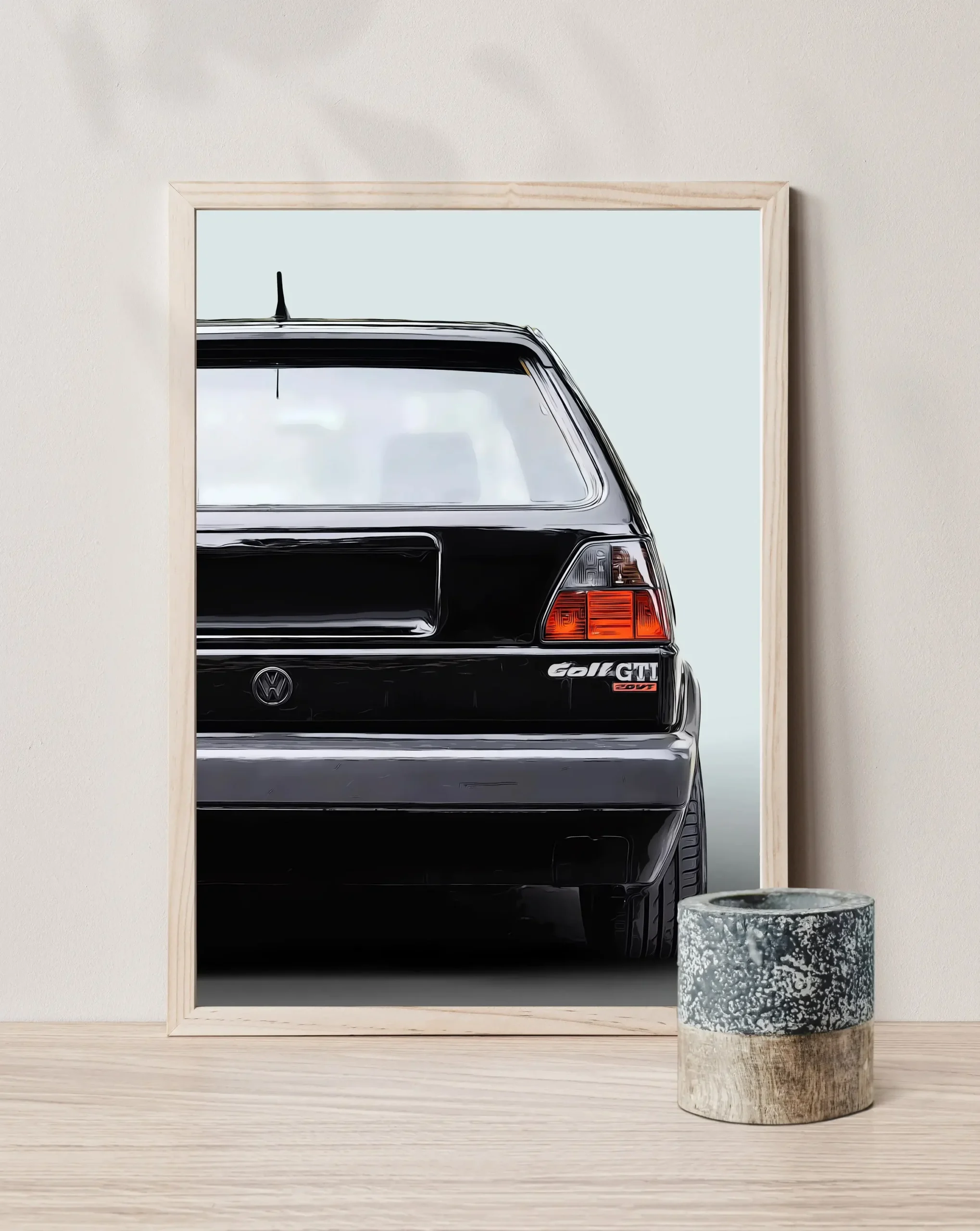 Vintage auto w stylu skandynawskim Czerwony