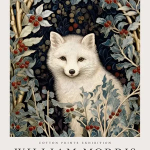 Plakat vintage botaniczny sowa i motyle Beżowy
