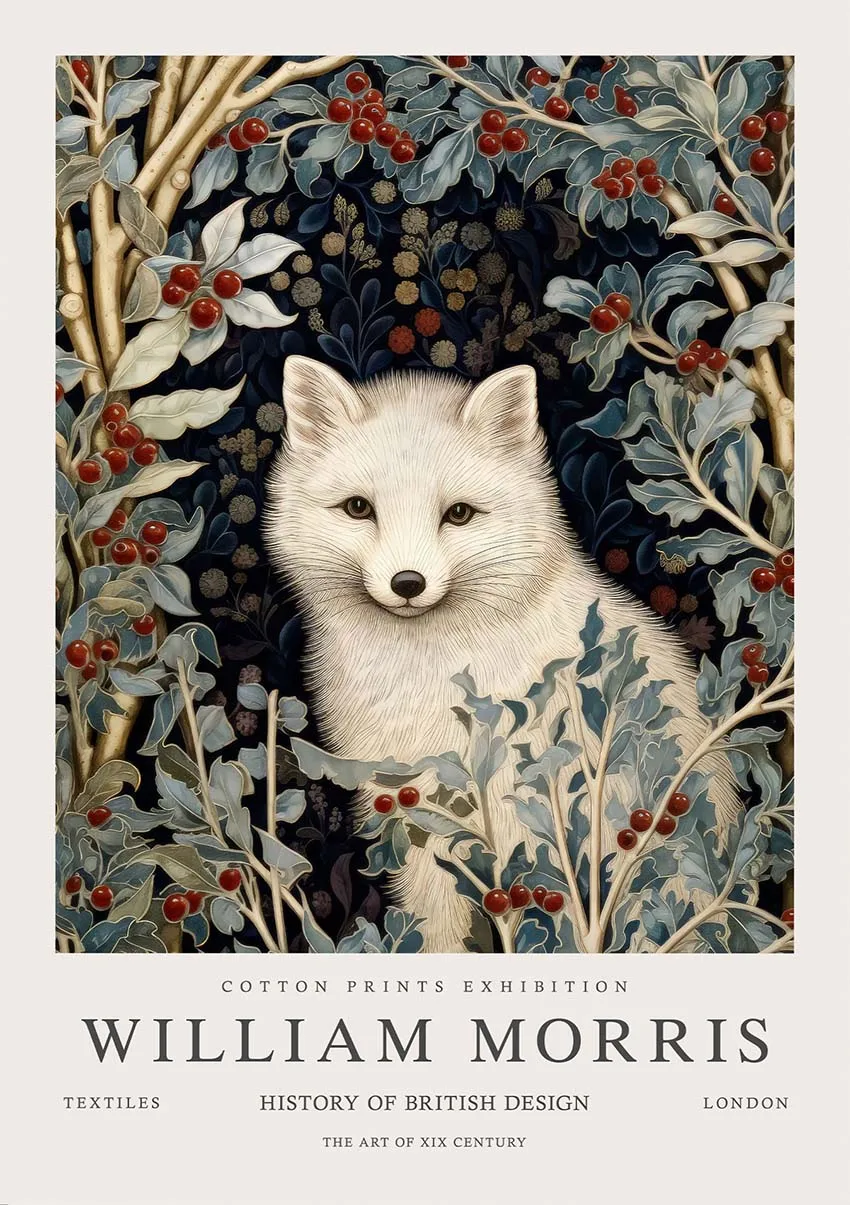 Plakat vintage botaniczny sowa i motyle Beżowy