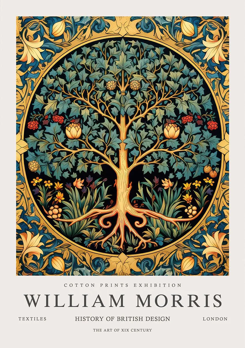 Plakat vintage botaniczny sowa i motyle Burgundia