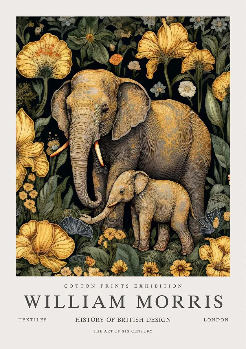 Plakat vintage botaniczny sowa i motyle Złoto