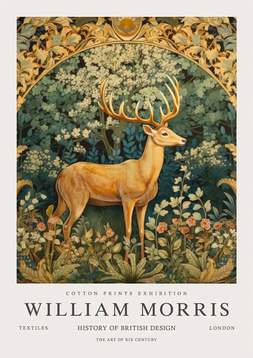 Plakat vintage botaniczny sowa i motyle żółty