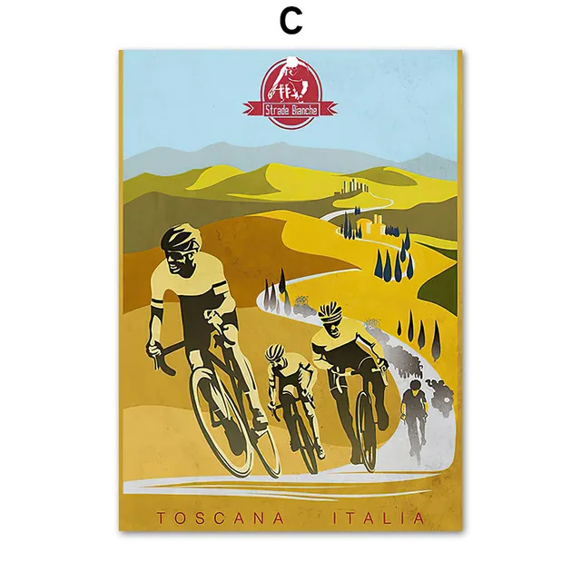 Plakat vintage z rowerem Live To Ride Czerwony
