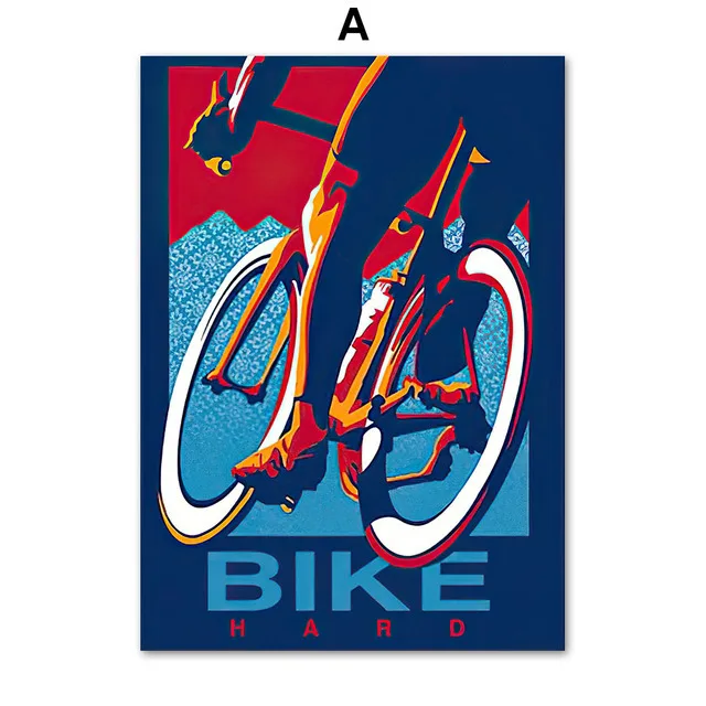 Plakat vintage z rowerem Live To Ride Niebieski
