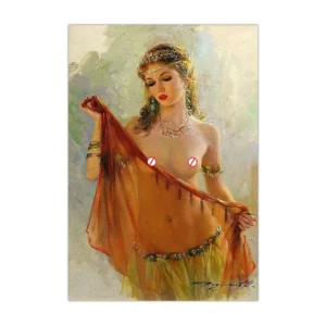 Plakat vintage tańcząca kobieta akt Fioletowy/фиолетовый