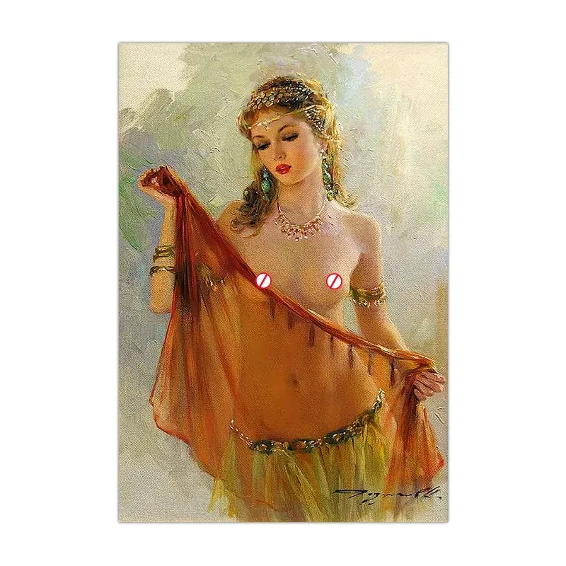 Plakat vintage tańcząca kobieta akt Fioletowy/фиолетовый