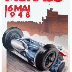 Plakat vintage wyścig samochodowy Czarny