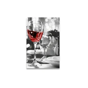 Wino i butelka - czarno-biały plakat do jadalni Biały