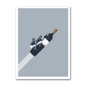 Wino i kawa o świcie - minimalistyczny plakat do kuchni Jasnoszary