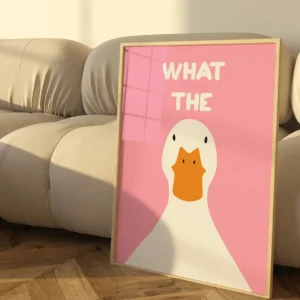 Plakat zabawna kaczka What the Duck Burgundia