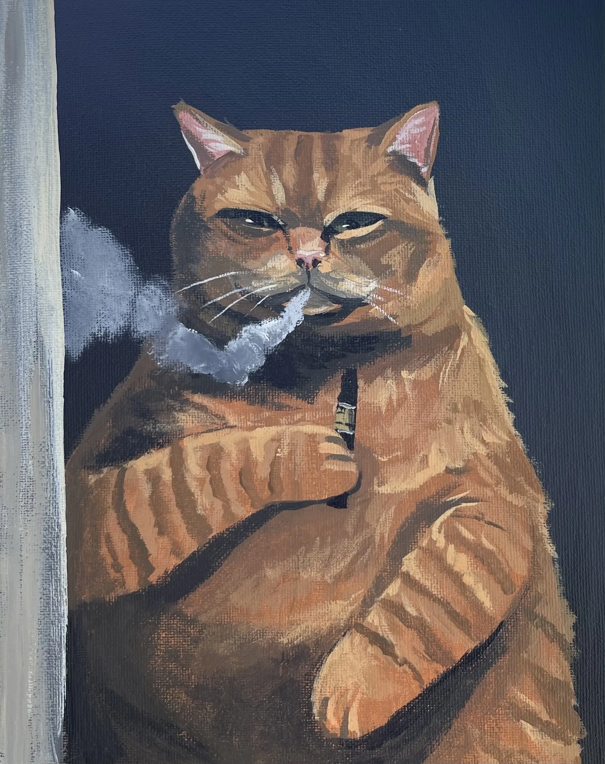 Plakat zabawne koty w stylu komiksowym Fioletowy