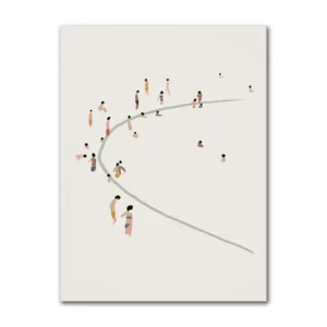 Żaglówka i ocean - minimalistyczny plakat Fioletowy