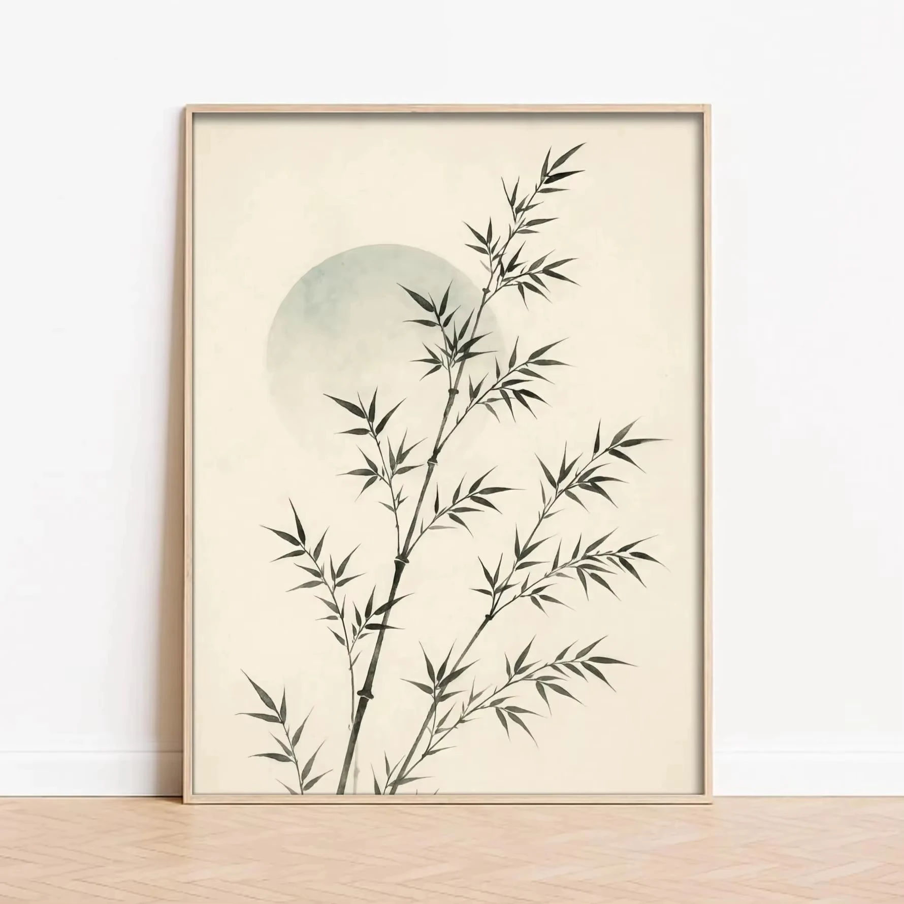 Plakat zen z sosną w stylu chińskim Fioletowy