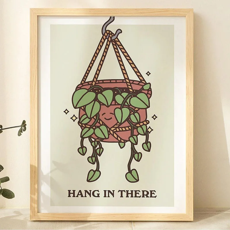 Plakat zielone botaniczne liście Burgundia