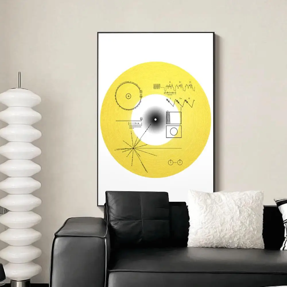 Plakat złota płyta Voyager Zielony