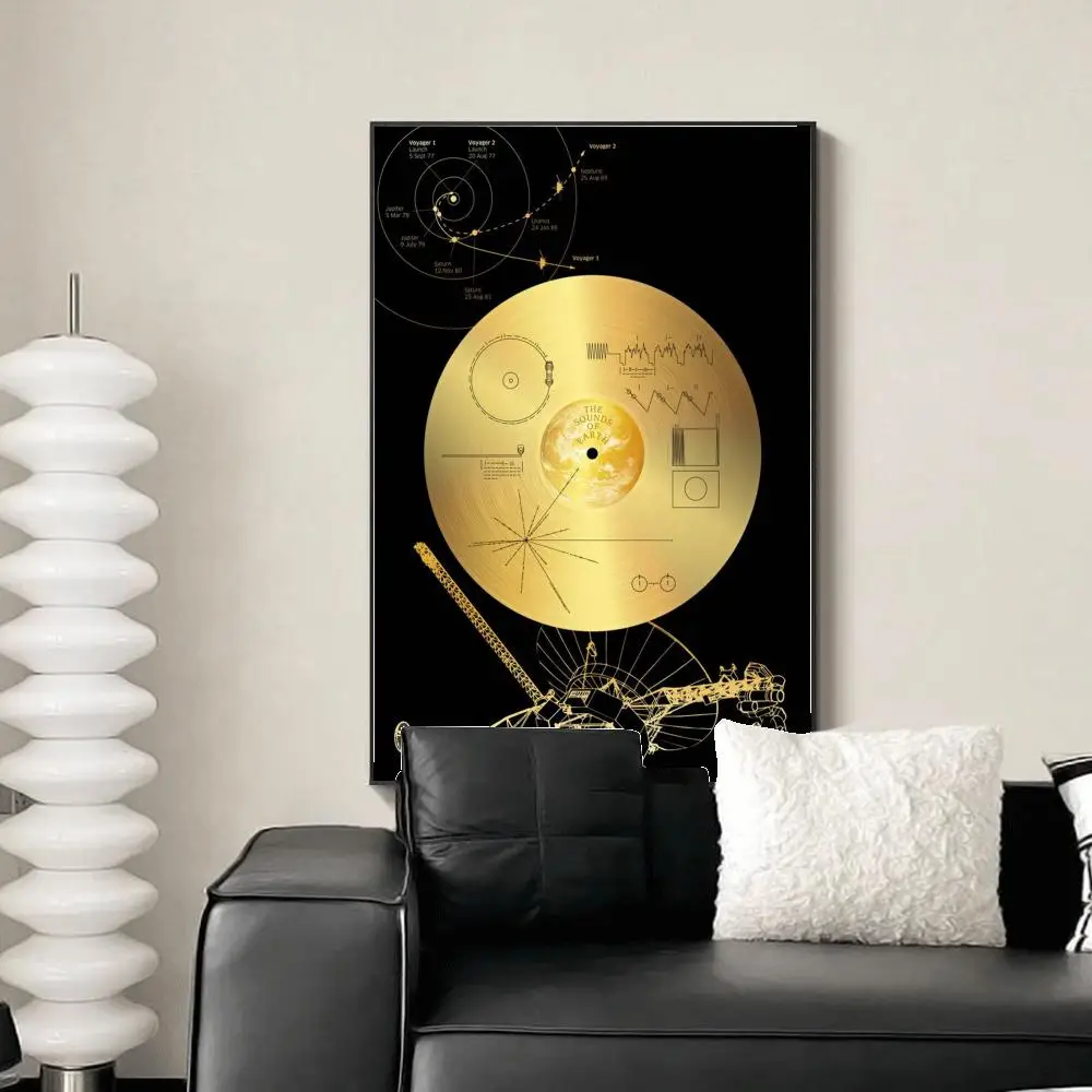 Plakat złota płyta Voyager Złoto