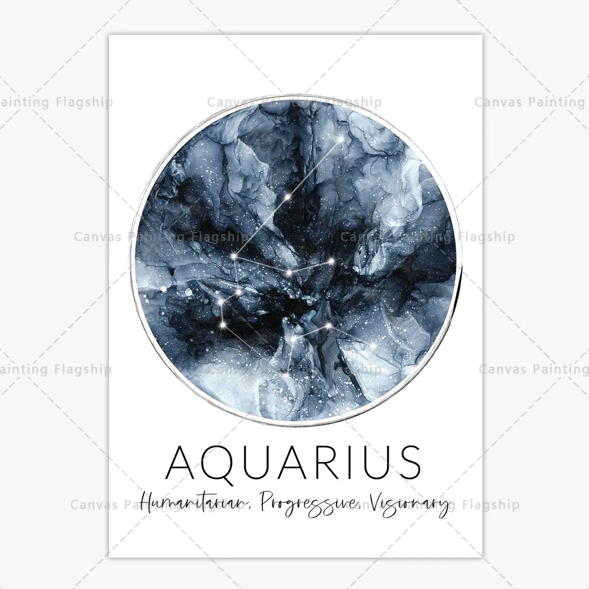 Plakat znaki zodiaku i konstelacje Burgundia