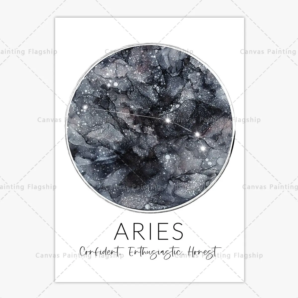 Plakat znaki zodiaku i konstelacje Fioletowy