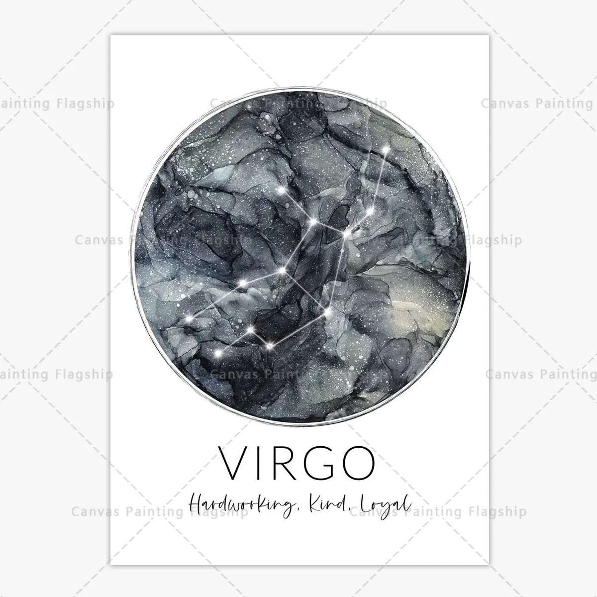 Plakat znaki zodiaku i konstelacje Jasnozielony